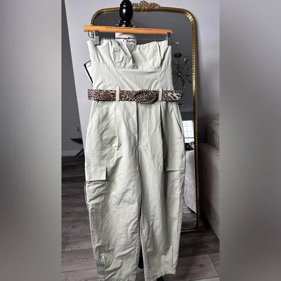 Zara Olive Green Zara Long Cargo Jumpsuit - Picture 3 of 12